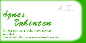 agnes dahinten business card